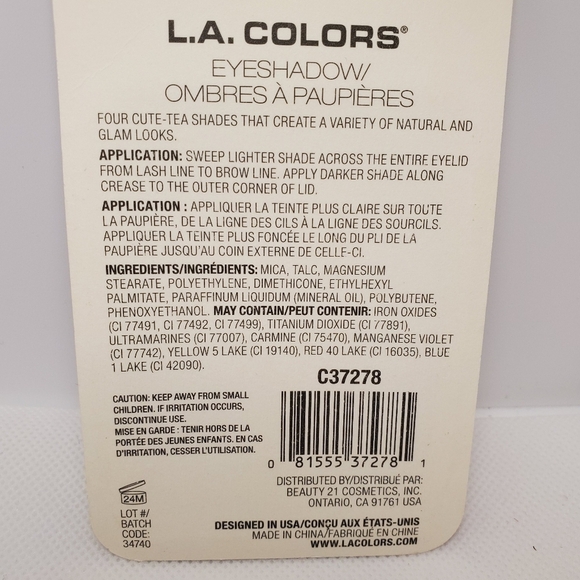 L.A. COLORS “Bubble Tea” Eyeshadow (Peachy Shimmer) Orange - Picture 3 of 3
